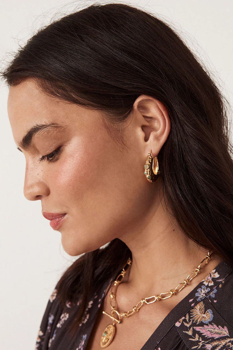 Desert Flower Stone Earrings - Image 3