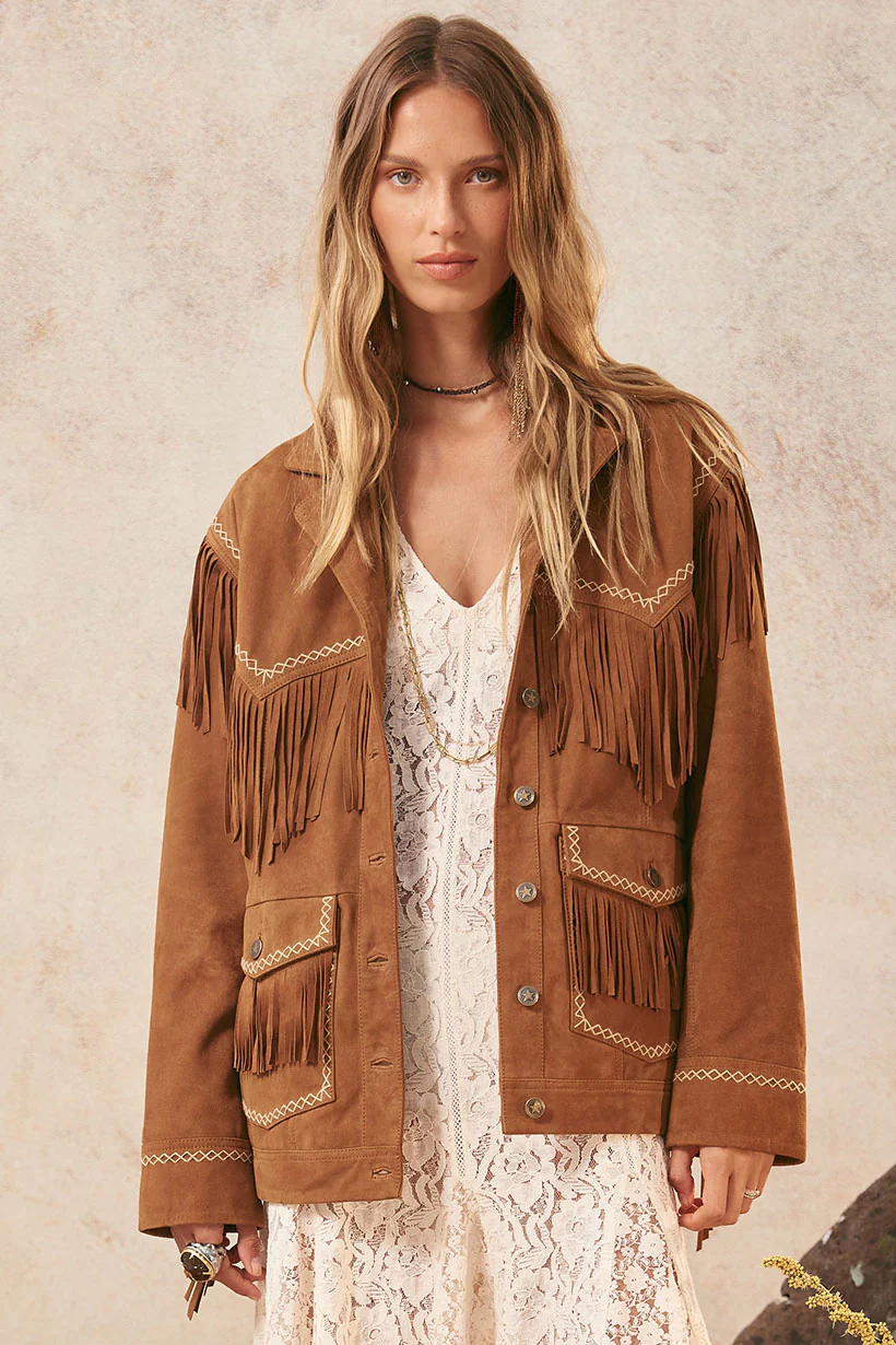 Fearless Heart Suede Fringe Jacket - Image 4