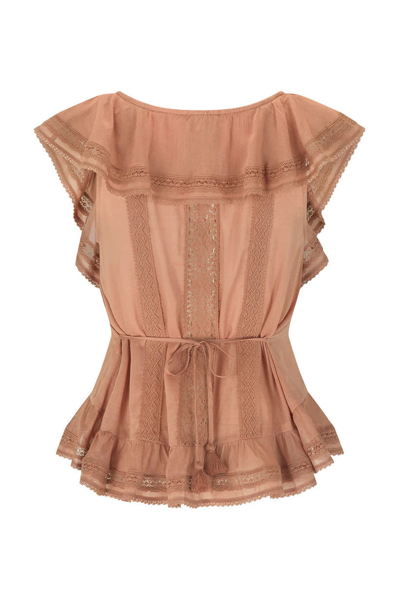 Fleur Lace Frill Sleeveless Blouse - Image 8