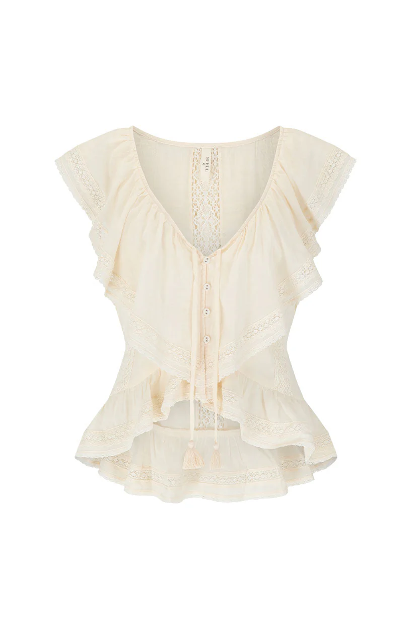 Fleur Lace Frill Sleeveless Blouse - Image 10