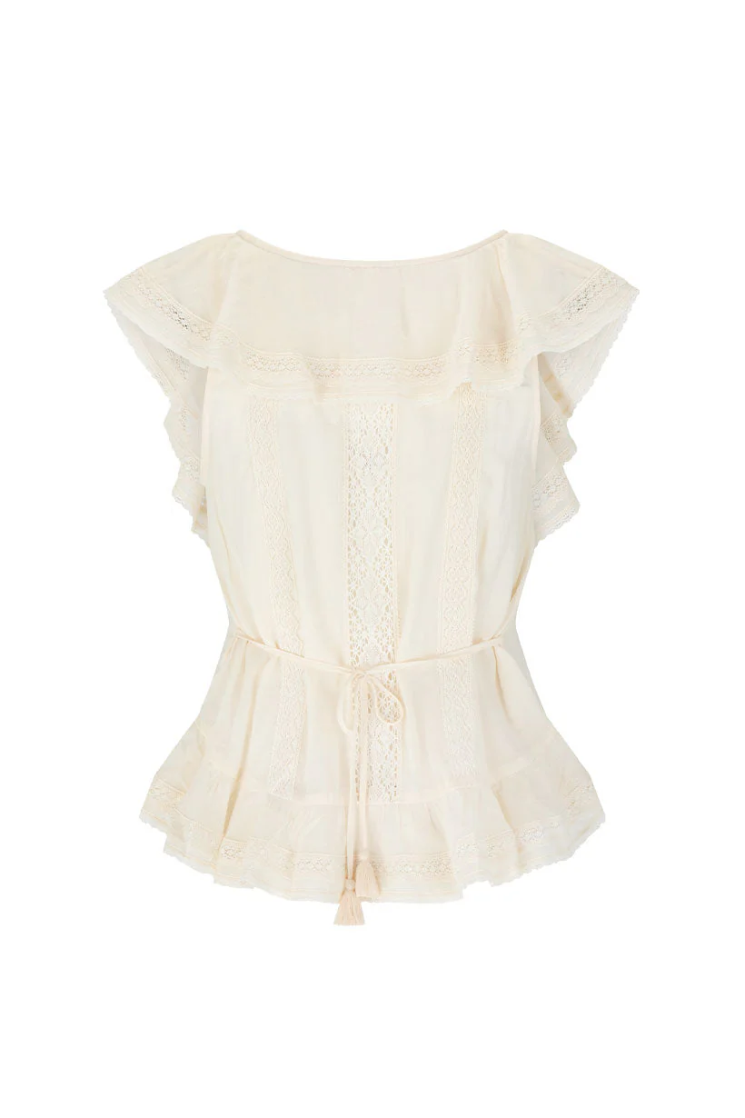 Fleur Lace Frill Sleeveless Blouse - Image 11