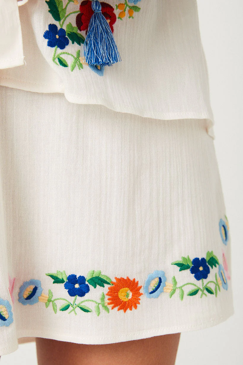 Florapaloosa Embroidered Mini Skirt - Image 5